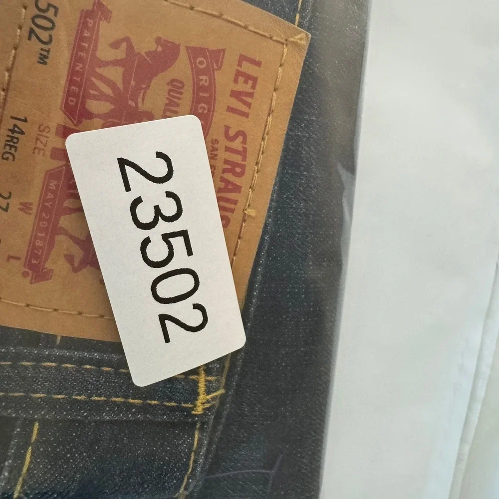 Levi's Jeans Boys Size 14 REG Blue 502 Regular Taper Distressed Cotton Denim
